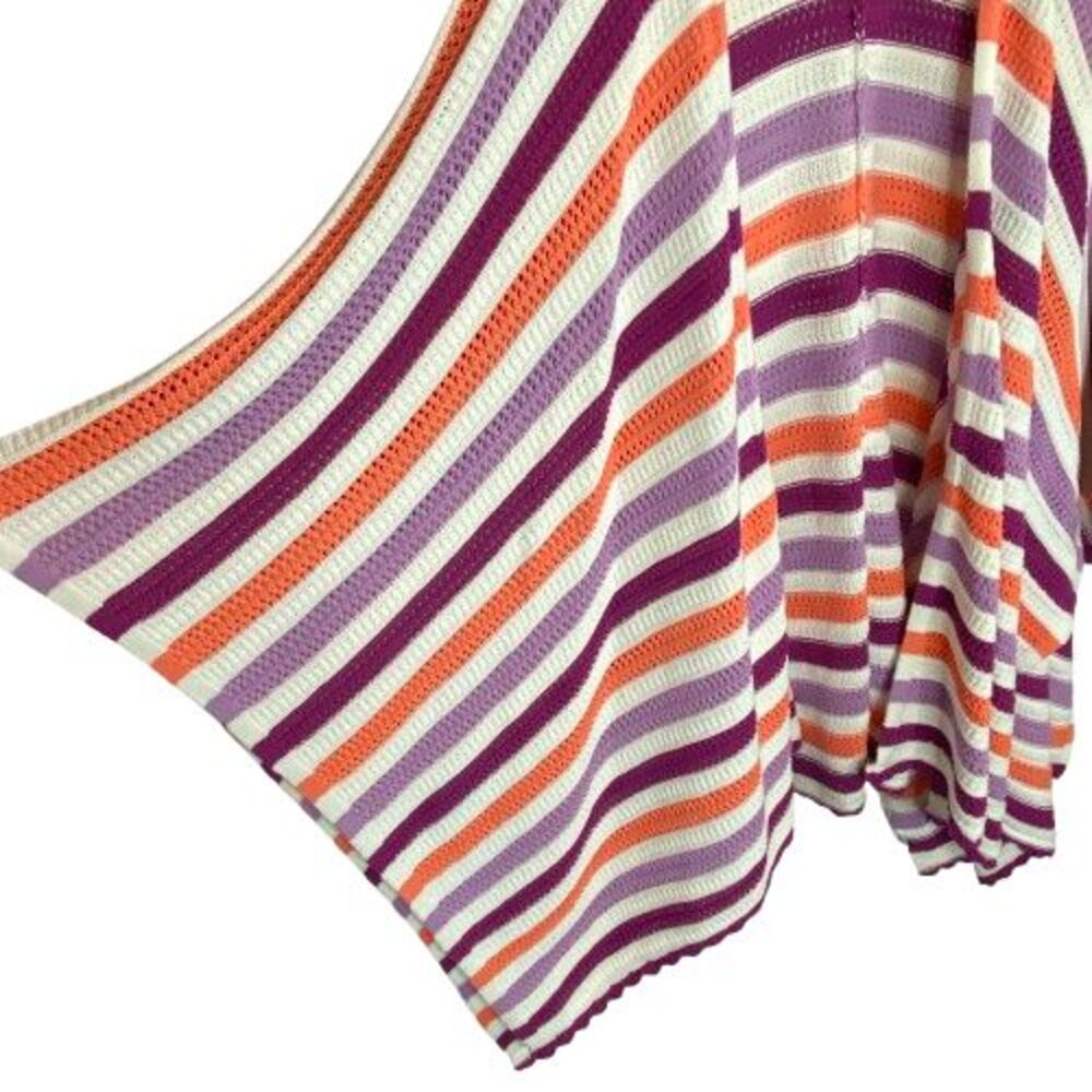 Talbots Purple and Orange Striped Poncho - Picture 5 of 16